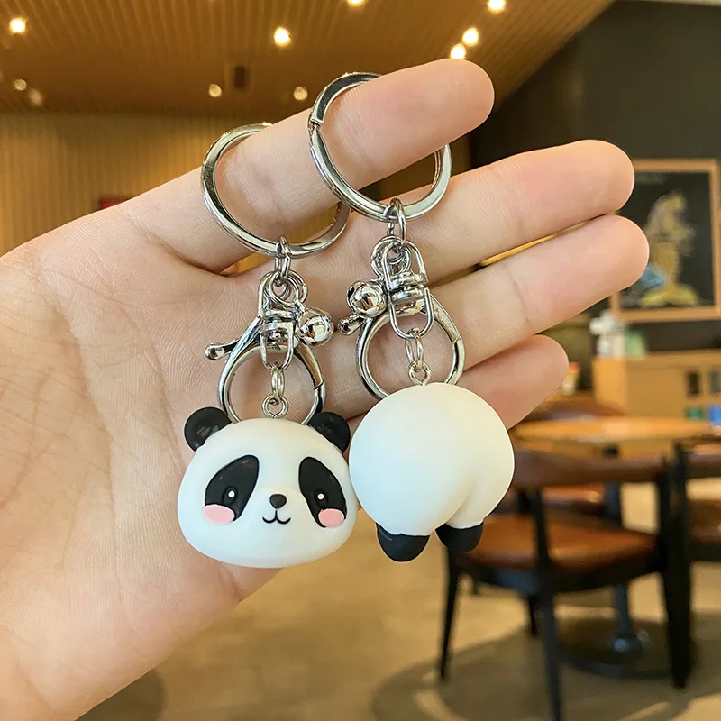 

Cute Little Yellow DUCK Key Chain Pink pig Orange cat Panda Keychain Couples Women Friend Gift Bag Pendant Accessory Keyring