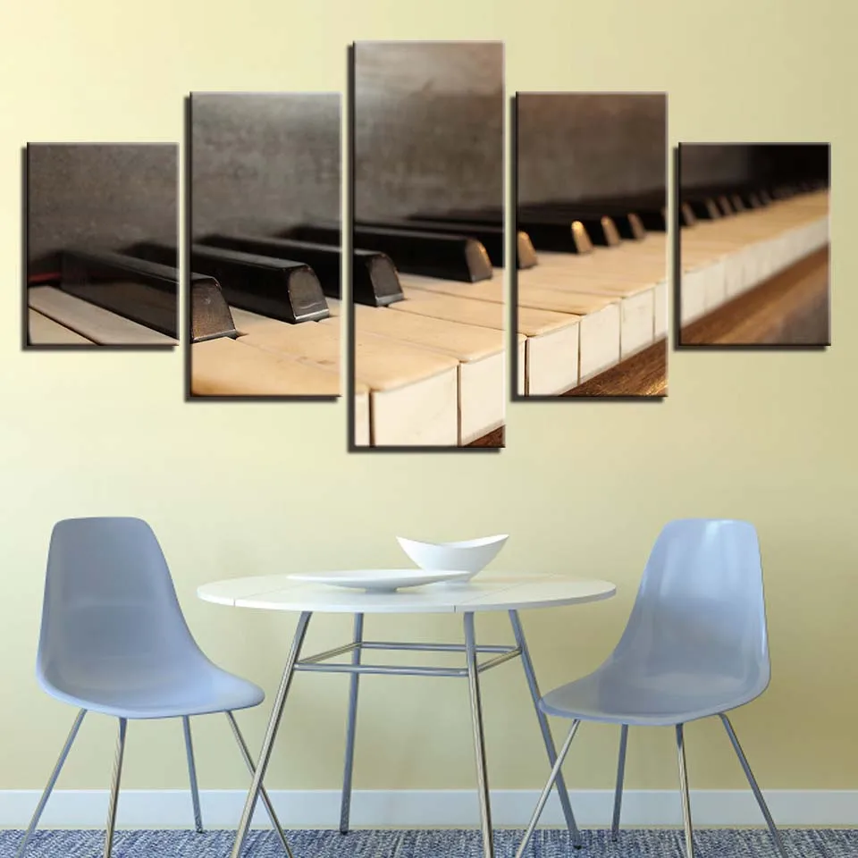 

Retro piano keys 5 pcs Modern Home Wall Decor Canvas Picture Art HD Print Painting On Canvas for Living Room