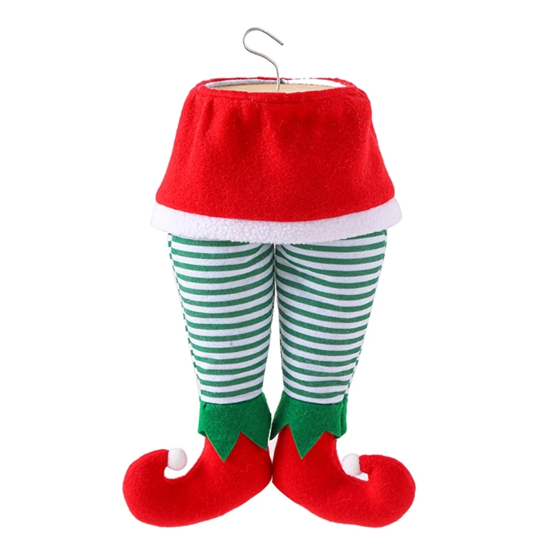 50LE Christmas Santa &amp Elf Legs Plush Stuffed Feet Stuck in Tree Decoration Green Belt/ Red Streak/ Streak | Игрушки и хобби