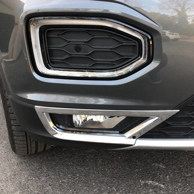 

1 Pair Car Front Fog Light Strip Frame Cover Trim for T-Roc 2017 2018 ABS Chrome Decoration Accessories