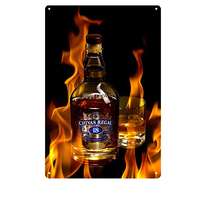 Chivas Regal табличка пивная винтажная металлическая жестяная вывеска наклейки на стену для бара, паба, клуба, украшение для дома, Настенный декор, виски, художественный плакат, тарелки - Цвет: 15