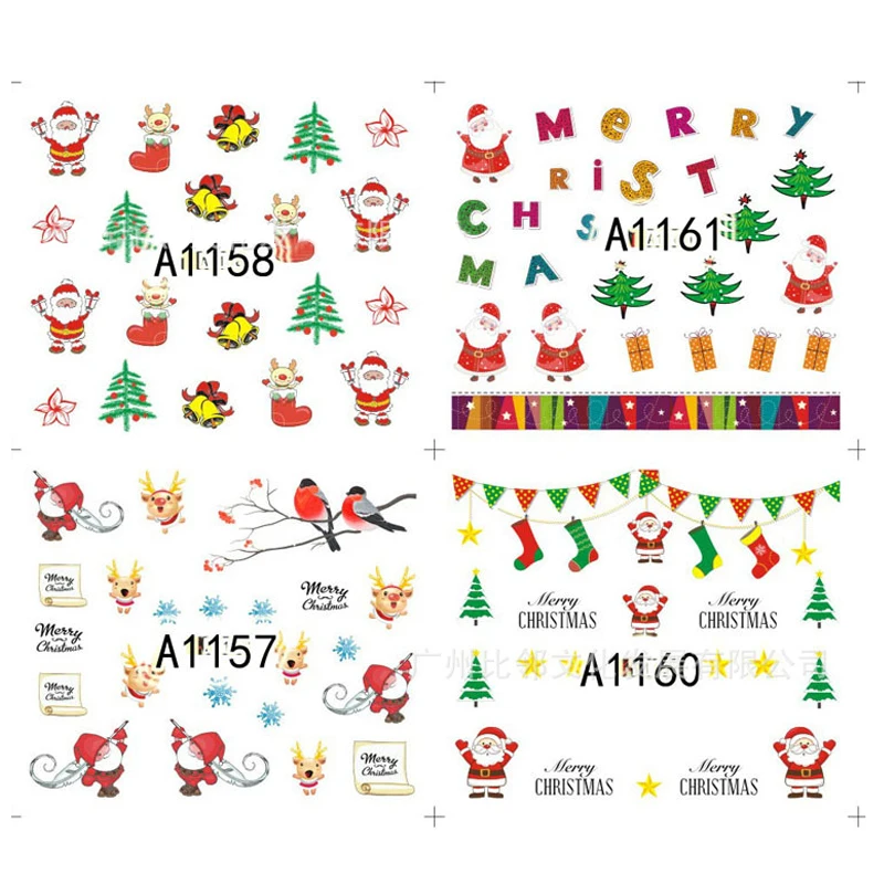 DIY Halloween Sticker Nail Art Decorations Christmas Gel Polish Manicure Accessories Pumpkin Snowman Tree | Красота и здоровье