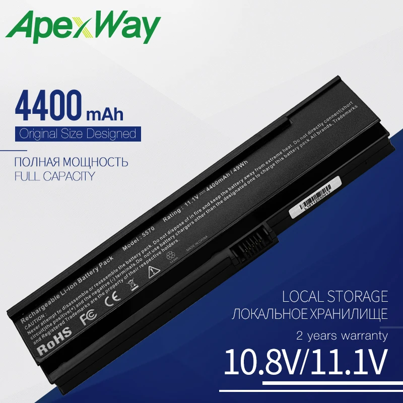 Аккумулятор 4400 мАч для ACER Aspire 3030 3050 3054WXCi 3200 3600 5030 5050 5500 3UR18650Y 2 QC261 BATEFL50L6C40 BT.00403.012