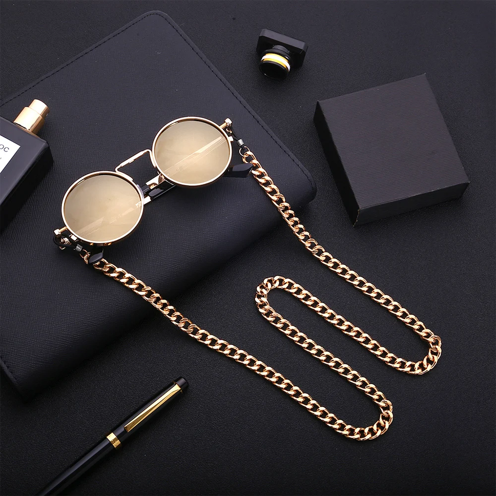Модные шикарные женские золотистые и серебристые очки с цепочкой для чтения