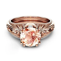 new fashion jewelry rose gold mosaic champagne zircon pattern ring fashion temperament ring hand ornaments
