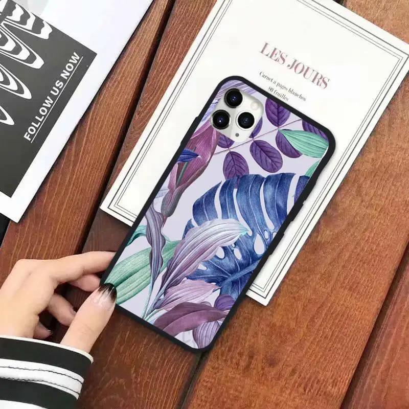 

Vintage Banana Leaves plant painting Phone Case for iPhone 11 12 pro XS MAX 8 7 6 6S Plus X 5S SE 2020 XR