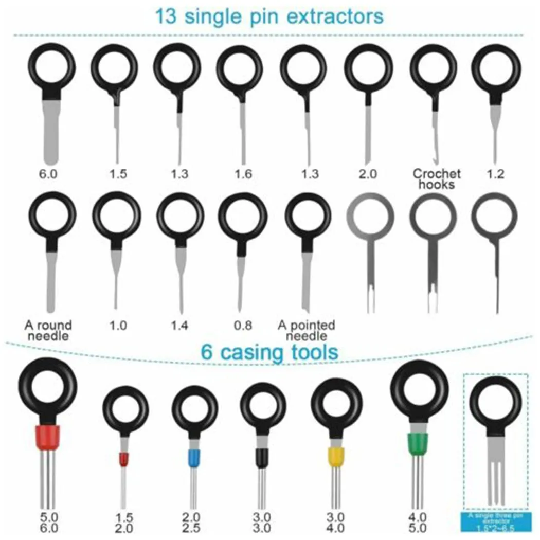 

41 Pcs Extractor 5.5*2 Cm Cable Connector Key Pin Removal Steel + Plastic
