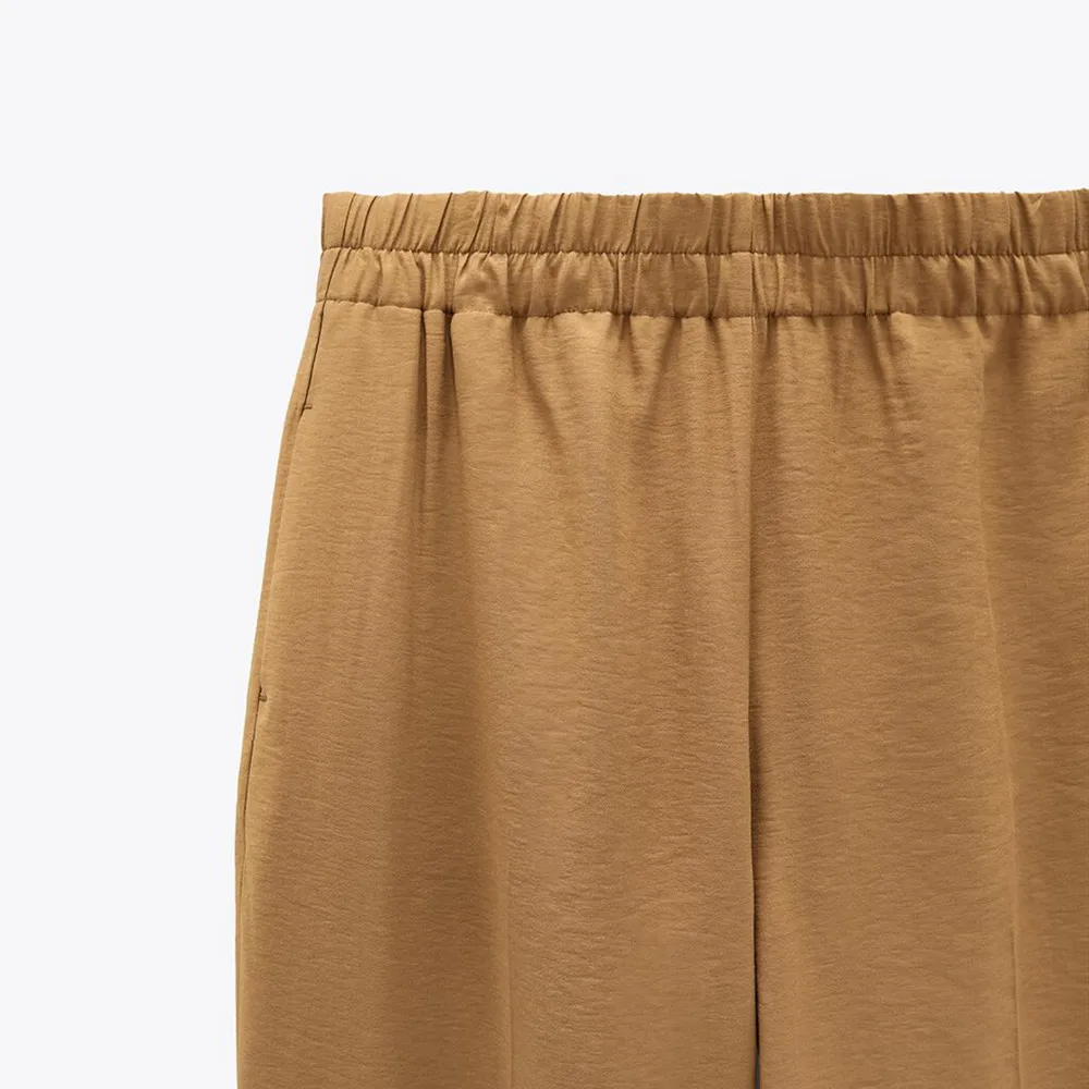 

Latest fashion autumn hot casual cute linen comfortable 9-minute loose leg pants for women