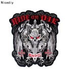 Большие нашивки Nicediy в стиле панк для курток, одежда с черепом, Байкерская нашивка на спине, тканевые нашивки для мотоциклиста C