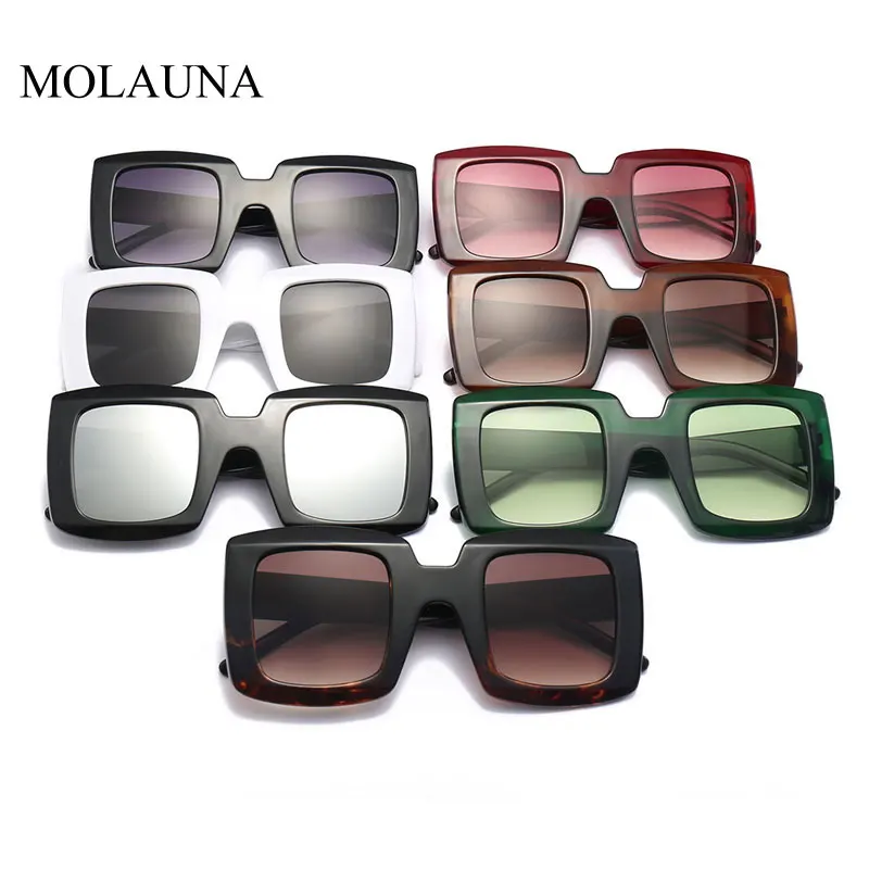 

2021 Luxury Big Square Sunglasses Women Brand Designer Retro Clear Sun Glasses For Female Oversized Black Shades oculos UV400