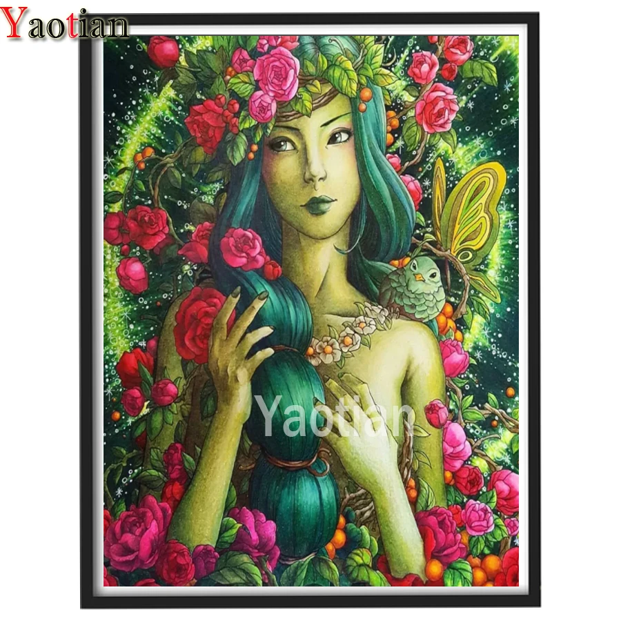 

5D алмазная живопись «сделай сам», сказочный цветок, полноразмерная/Круглая Мозаика, ручная вышивка, вышивка крестиком, подарочный набор, ук...