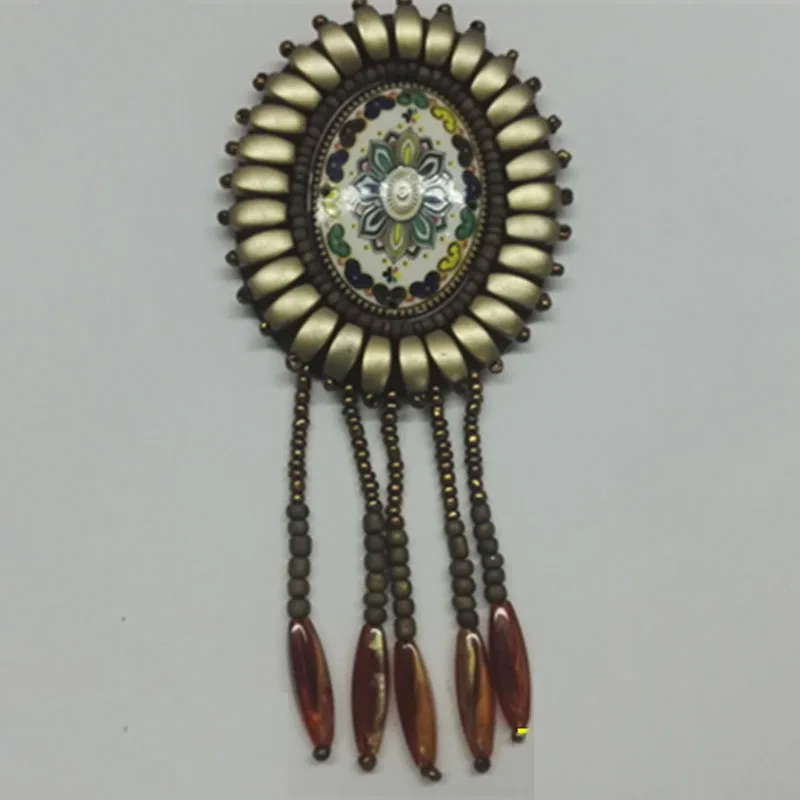 

Модные фольклорные овальные нашивки для одежды, «сделай сам», стразы, вышивка бисером, нашивка, вышивка, аппликация, круглая одежда