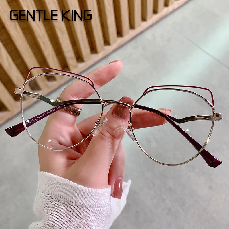 

GENTLE KING Anti Blue Light Glasses For Men Blue Ray Blocking Glasses Women Metal Frame Anti Radiation Eyeglasses Computer