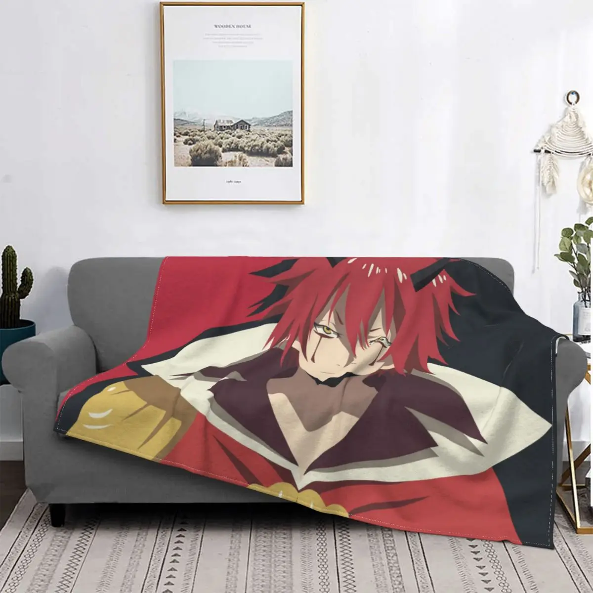 

Manta de franela de demonio, colcha de forro polar suave y acogedora, de moda de Slime, novedad de fantasía