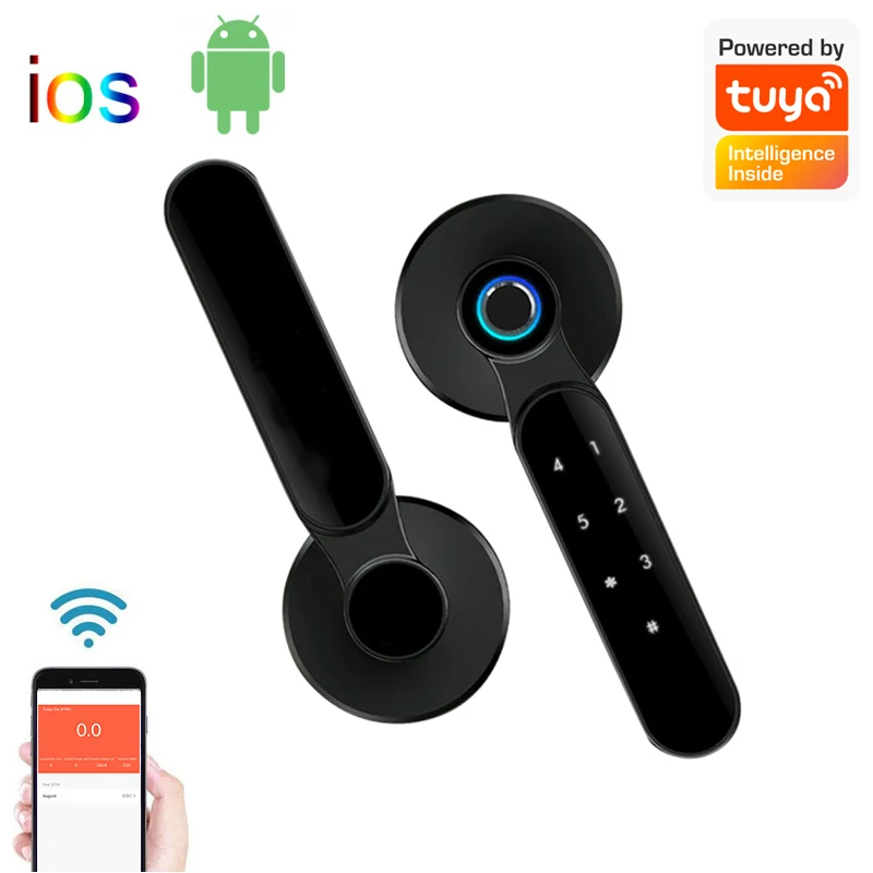 

Совместимый с Bluetooth электронный смарт-замок Tuya с Биометрическим отпечатком пальца/паролем/приложением/ключом для разблокировки Alexa Google Home