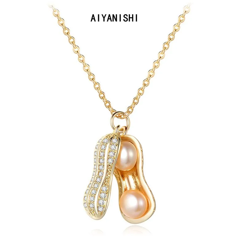 Ожерелья AIYANISHI с натуральным пресноводным жемчугом, 18 карат