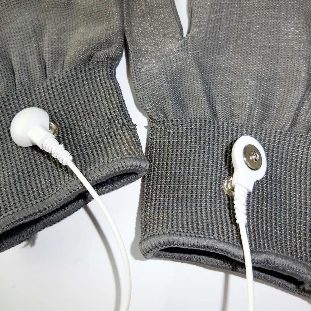 1 пара прочный Проводящий перчатки массажа физиотерапии Электротерапия