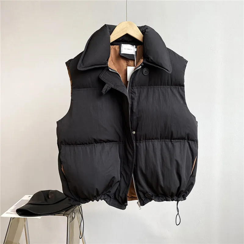 

2020 Winter Women's New Cotton-padded Jacket Korean Style Short Casual Warm Standing Collar Waistcoat Vest Female For Fashion
