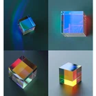 Призматический куб научная фотография, шестисторонняя призма, украшение для дома, стеклянная призма, оптический экспериментальный инструмент