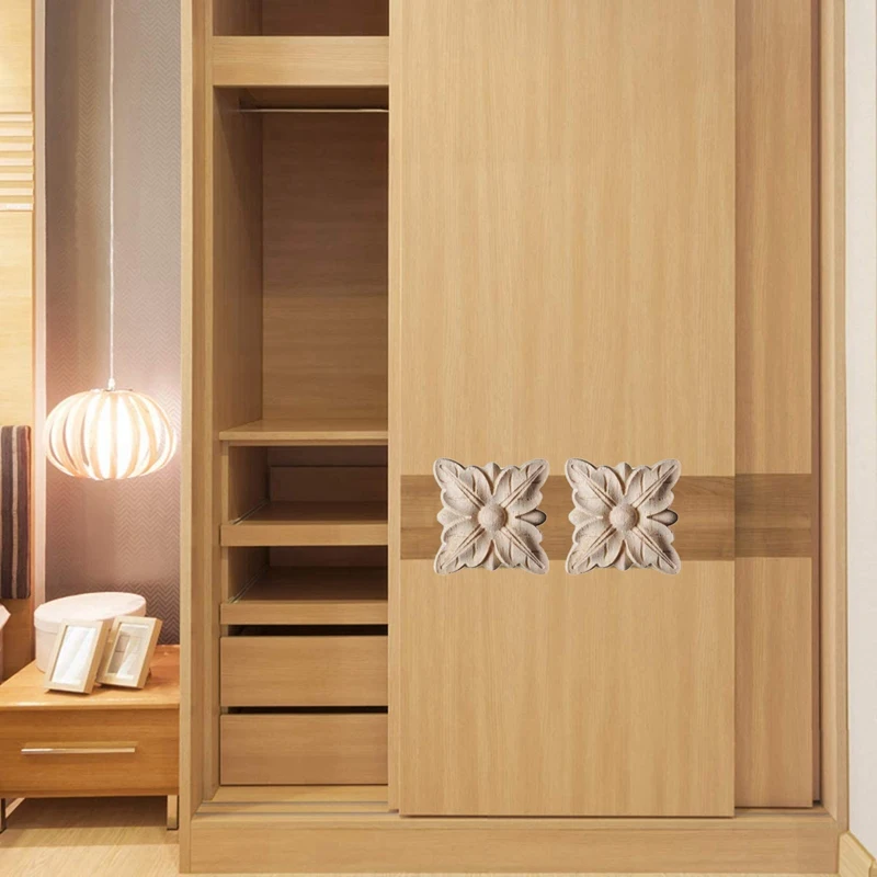 Европейский Стиль дерево наклейки с резьбой Неокрашенный накладка аппликация