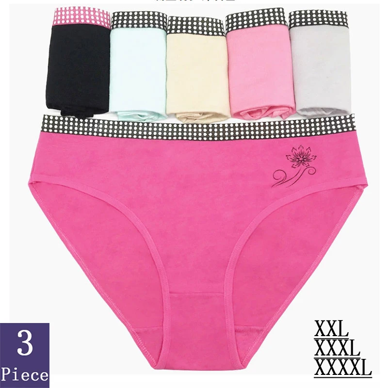 3 шт., XXL, XXXL, 4XL, большие размеры, хлопковые женские трусики, дышащие, удобные, высокое качество, милое нижнее белье, модный принт, женские трусы