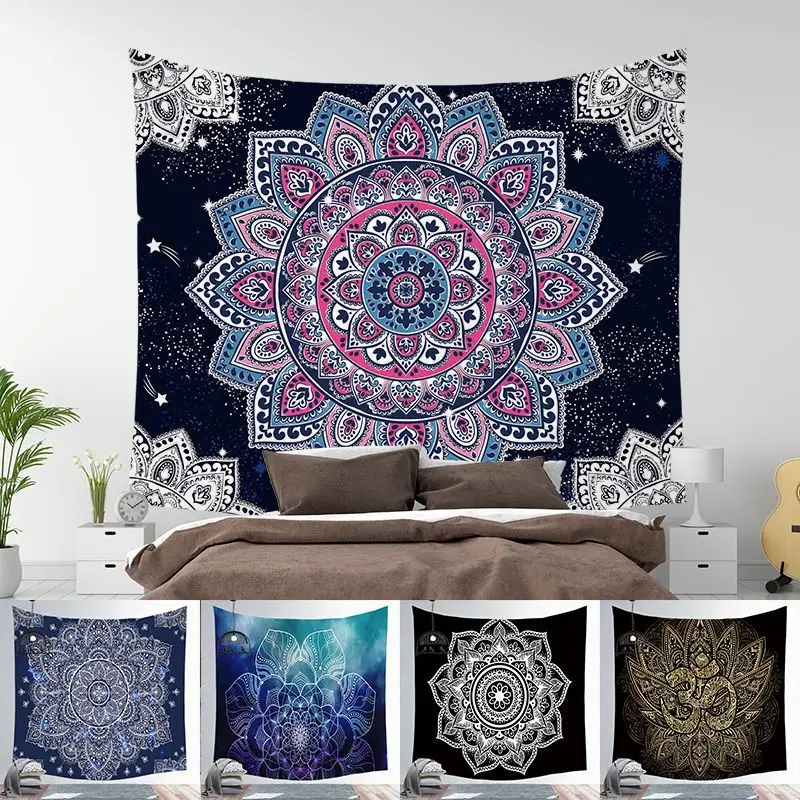 

Indian Mandala Tapestry Wall Hanging Sandy Beach Throw Rug Blanket Camping Tent Travel Mattress Bohemian Tapestries