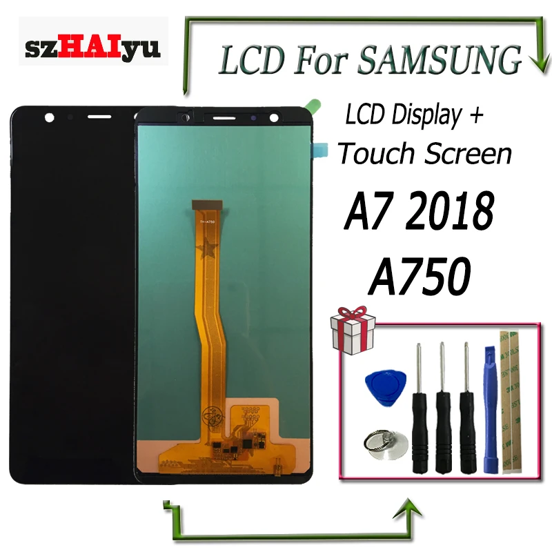 SZHAIYU A750 ЖК дисплей для samsung Galaxy A7 2018 SM A750F кодирующий преобразователь сенсорного