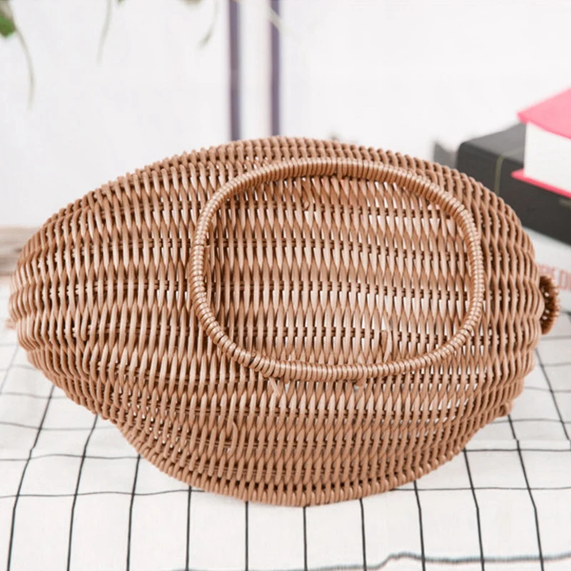 

Rattan Woven Fruit Basket, Imitation Deer Bread Basket Fruit Bowls Tray Vegetable Snack Basket Novelty Animal Shaped Ancient Rat