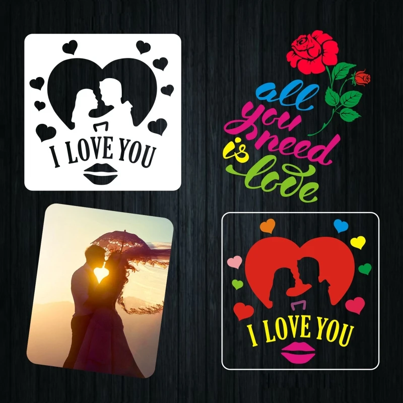 16 шт. многоразовые шаблоны для рисования на тему Дня Святого Валентина |