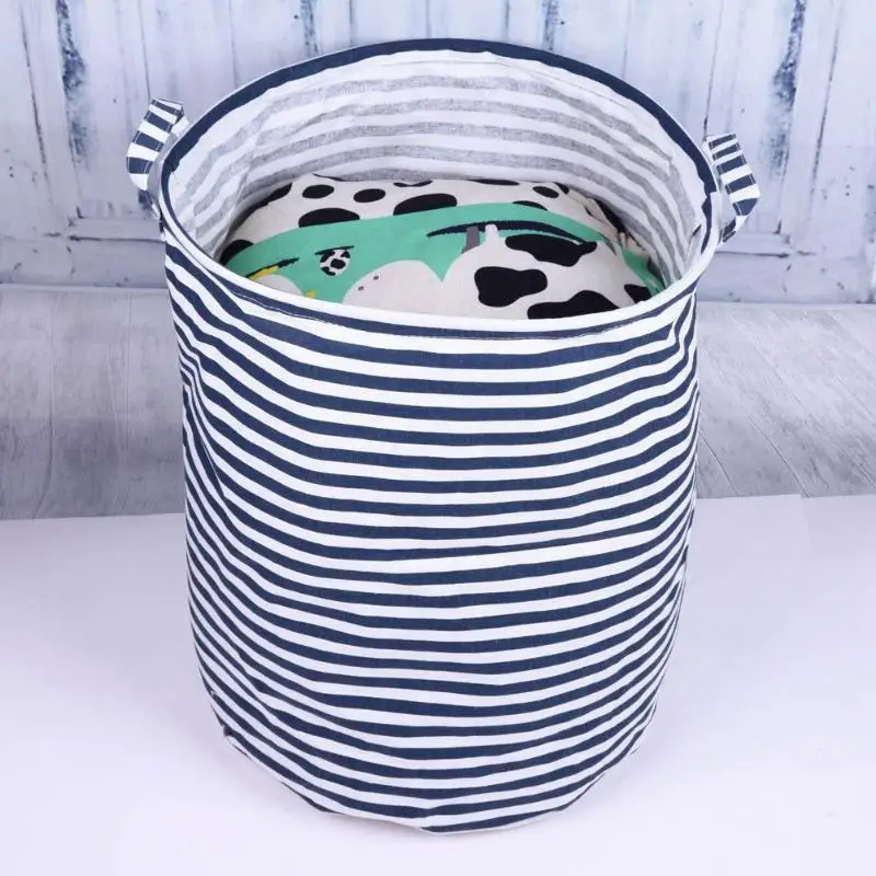 Portable Waterproof Folding Laundry Basket Canvas Clothes Storage Baskets Sundries Barrel Kids Toys Holder Organizer | Дом и сад