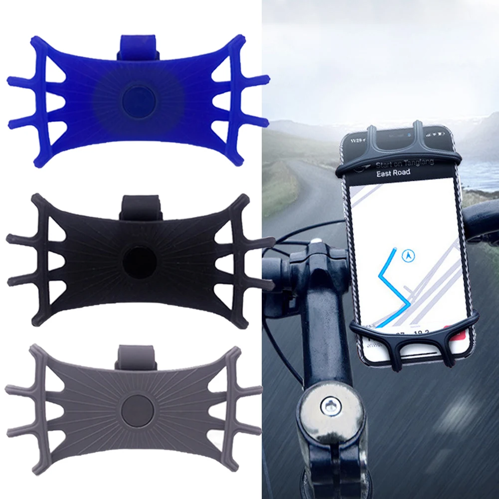 

Универсальный силиконовый держатель для телефона на велосипед, подставка для мобильного телефона на мотоцикл и велосипед, держатель с зажи...