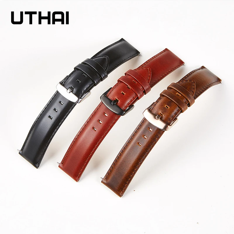 

UTHAI Watchbands 22mm watch band leather watch strap Quick release spring bar 20mm watch strap Samsung galaxy watch 42MM