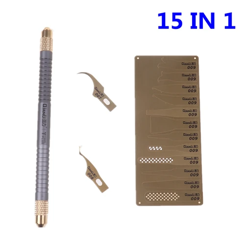 Qianli 007 008 009 Многофункциональный cpu IC клеевой нож для удаления тонкого лезвия материнская плата BGA чип очистка скребка нож-рычаг - Цвет: 15IN1