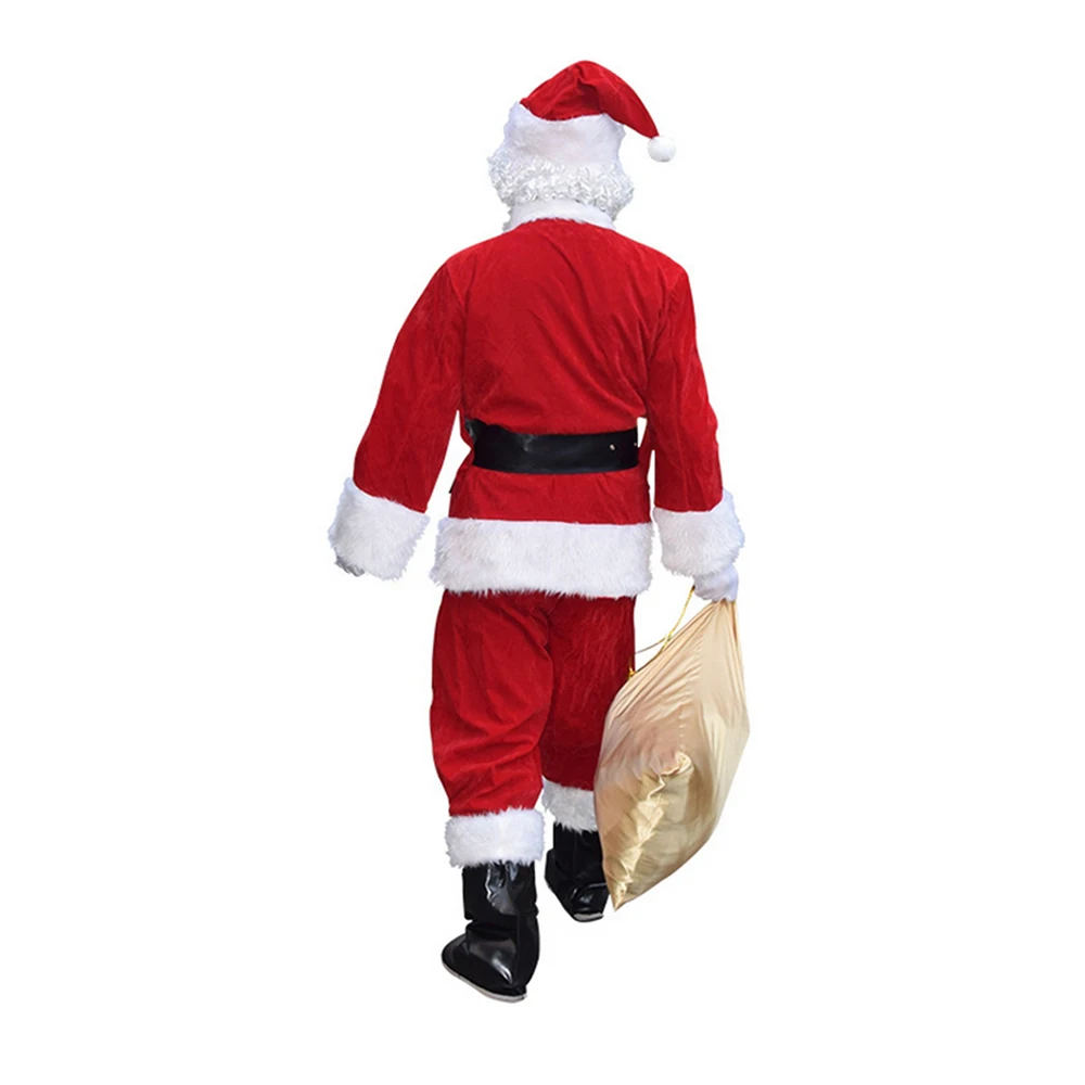 

Santa Claus plays clothing adult male Christmas costume set Christmas performance party gift entertainment fun with beard belt