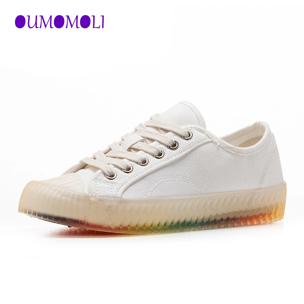 2020 женская обувь Брендовые милые парусиновые кроссовки на толстом каблуке для