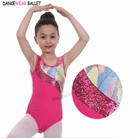 new girls sequin metallic balletskate rhythmic gymnastics leotardunitards shiny sleeveless toddlerteens children dancewear
