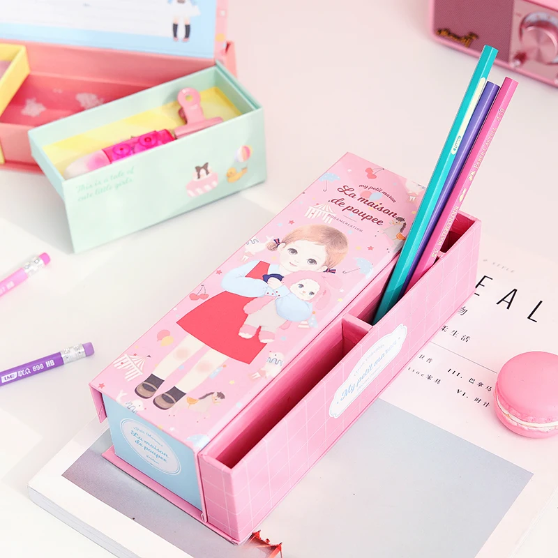 Большой большой чехол для карандашей девочек милая школьная сумка ручек коробка