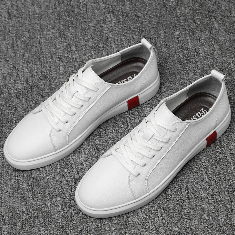 

Мужская повседневная обувь; модная кожаная обувь для мужчин; дышащая мужская обувь на плоской подошве; кроссовки из микрофибры; большие раз...