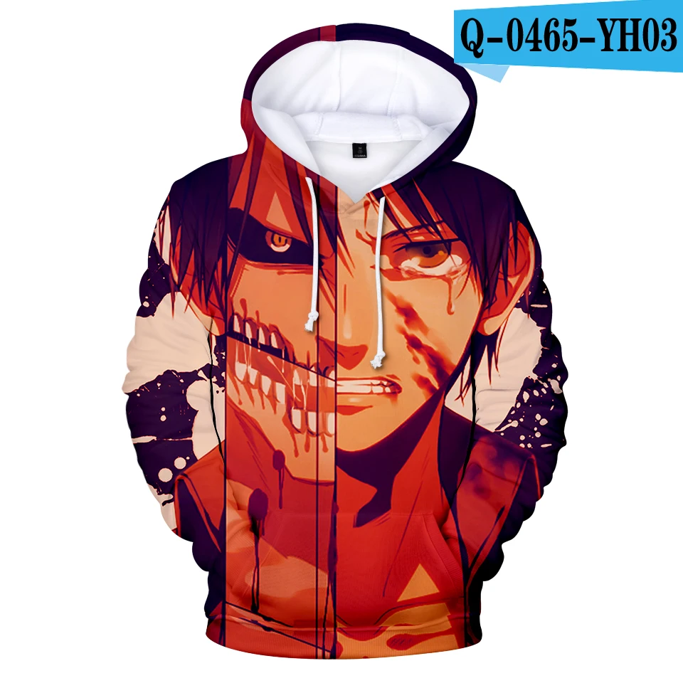 

2021 Attack on Titan 3D Men Women Hoodies Sweatshirt Classic Anime Kids Hoodies Fashion Kids Autumn Winter Clothes Oversized