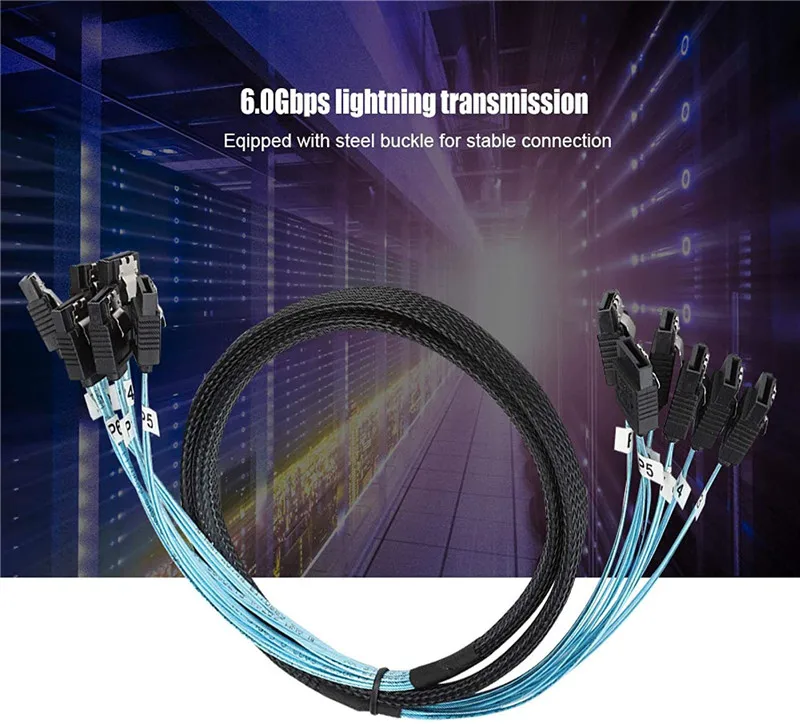 SATA III 6 Гбит/с SAS кабель для сервера 7 Pin к жестких дисков 6SATA | Компьютеры и офис
