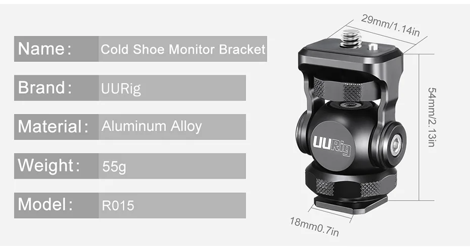 UURig R015 универсальный монитор адаптер держатель с Arri 1/4 винт холодной обуви видео камера кронштейн для монитора холодной обуви