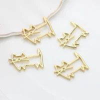 6pcslot zinc alloy matte cat cartoon animals charms pendant for diy fashion jewelry making finding accessories