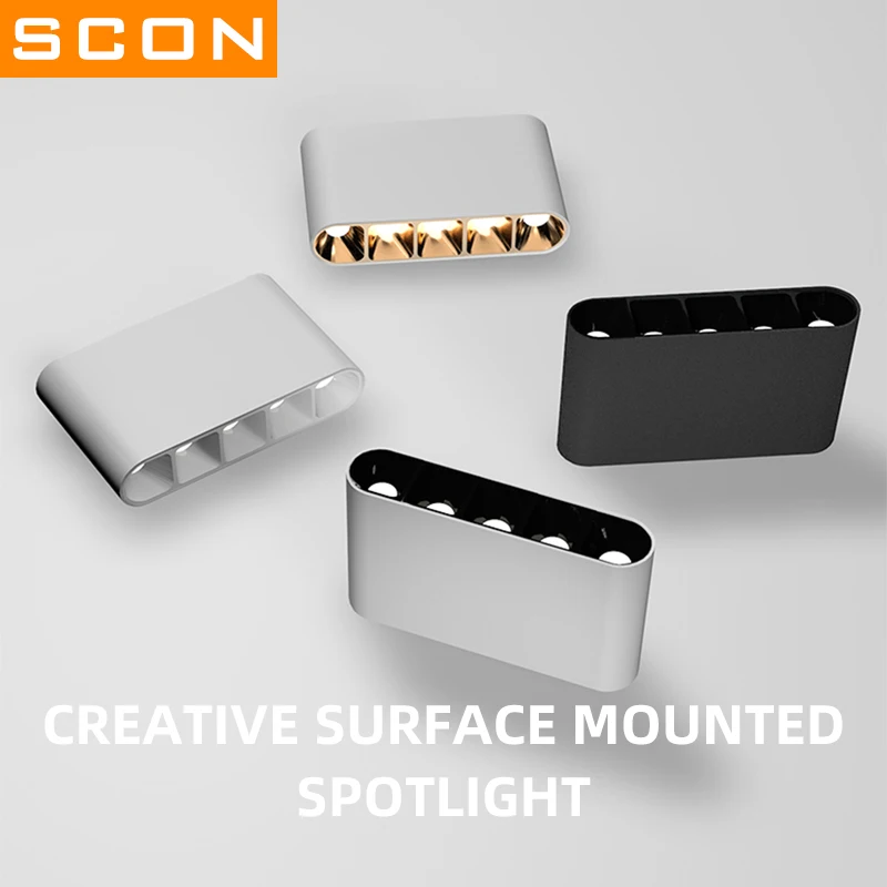 

Точечный светильник SCON с поверхностным креплением, светодиодная лампа с регулируемой яркостью, современный семейный простой элегантный св...