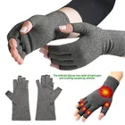 Новые серые медные перчатки без пальцев против артрита компрессионная терапия циркуляция зимние теплые перчатки