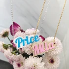 Эмалированное ожерелье с буквами и именем, красочное курсивное ожерелье с персонализированным шрифтом, ожерелье из нержавеющей стали с именем на заказ для девушек и мам