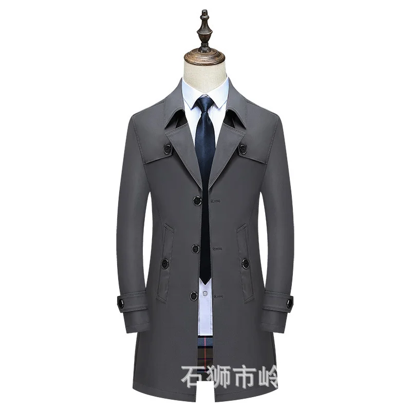 

men's autumn long windbreaker spring and business men's long coat colors large