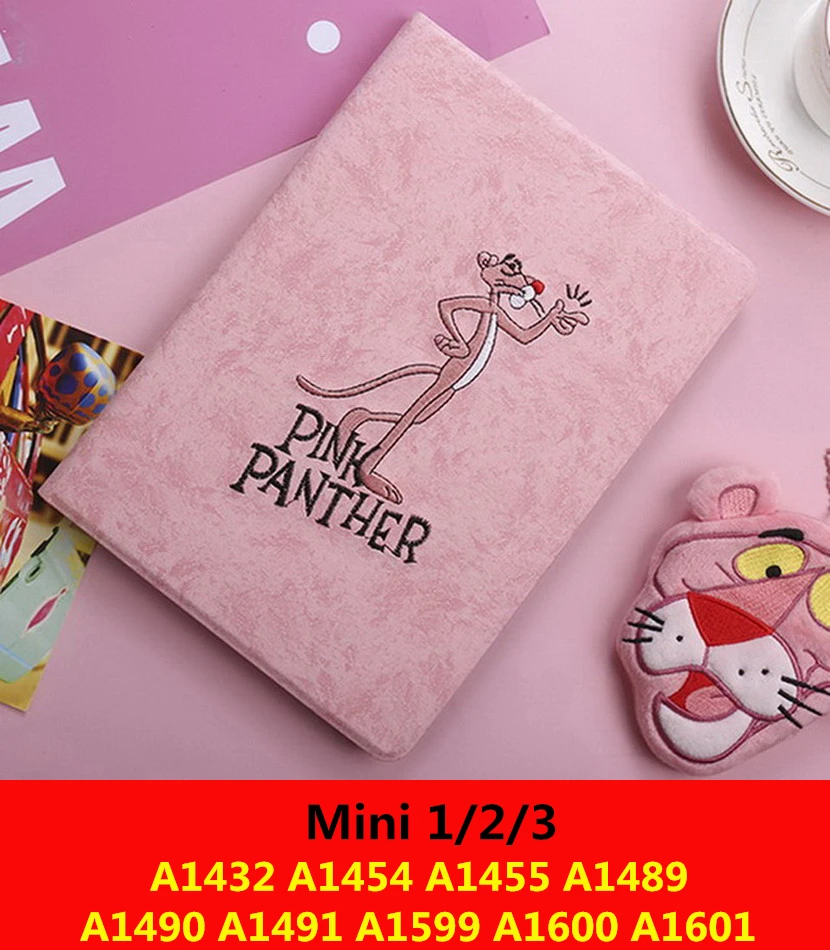 leopard Quan mi123 3D с вышитыми героями мультфильмов чехол для нового ipad 9.7inch '3/2/1'mini123/45/для ipad 234 Pro9.7 Искусственная кожа умного сна - Цвет: leopard Quan mi123