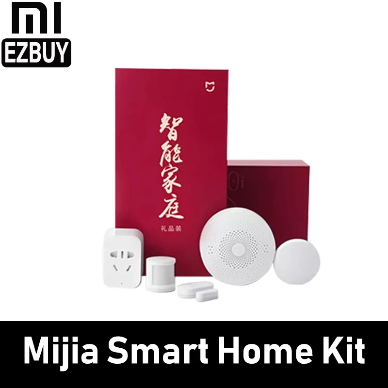 Xiaomi mijia умный дом Комплект Автоматизация 6в1 светодиодный шлюз 2 Датчик ZigBee WiFi