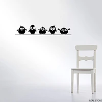 1pc cute little birds ants on the wall sticker door stickers for kids room living room decals cartoon animal black carved owl