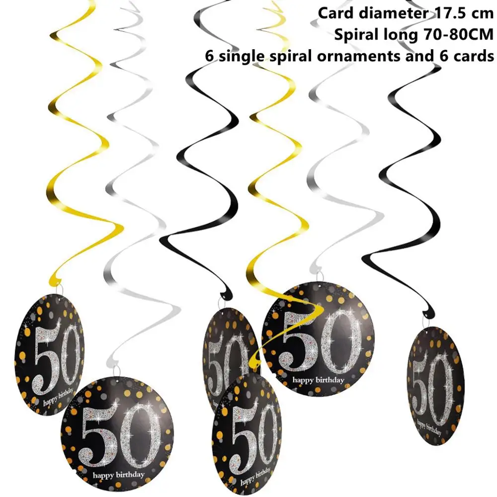 50th Silver Swirl CHZLL, Черное золото, 50-ая одноразовая посуда, тарелки для полотенец, чашки для стола, одноразовая посуда для вечеринок, 50 предметов для дня рождения - Цвет: 50th Silver Swirl